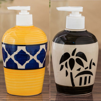 

Sforzi Ceramic soap dispenser combo 700 ml Lotion, Shampoo, Soap Dispenser(Multicolor)