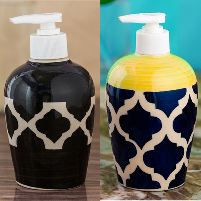 

Sforzi Ceramic soap dispenser combo 700 ml Lotion, Shampoo, Soap Dispenser(Multicolor)
