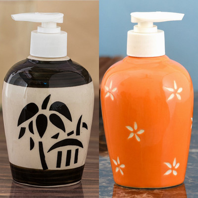 

Sforzi Ceramic soap dispenser combo 250 ml Lotion, Shampoo, Soap Dispenser(Multicolor)