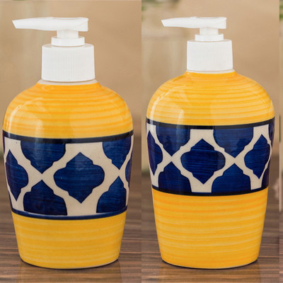 

Sforzi Ceramic soap dispenser combo 700 ml Lotion, Shampoo, Soap Dispenser(Multicolor)