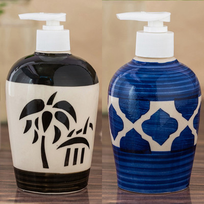 

Sforzi Ceramic soap dispenser combo 700 ml Lotion, Shampoo, Soap Dispenser(Multicolor)