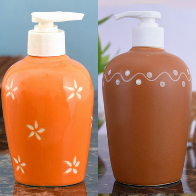 

Sforzi Ceramic soap dispenser combo 700 ml Lotion, Shampoo, Soap Dispenser(Multicolor)