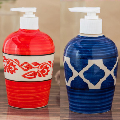 

Sforzi Ceramic soap dispenser combo 250 ml Lotion, Shampoo, Soap Dispenser(Multicolor)