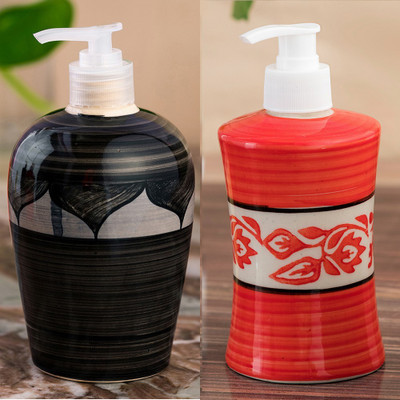 

Sforzi Ceramic soap dispenser combo 700 ml Lotion, Shampoo, Soap Dispenser(Multicolor)