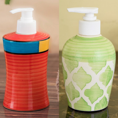 

Sforzi Ceramic soap dispenser combo 250 ml Lotion, Shampoo, Soap Dispenser(Multicolor)