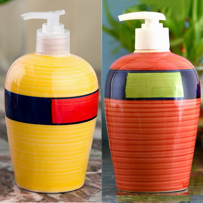 

Sforzi Ceramic soap dispenser combo 450 ml Lotion, Shampoo, Soap Dispenser(Multicolor)