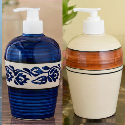 

Sforzi Ceramic soap dispenser combo 450 ml Lotion, Shampoo, Soap Dispenser(Multicolor)