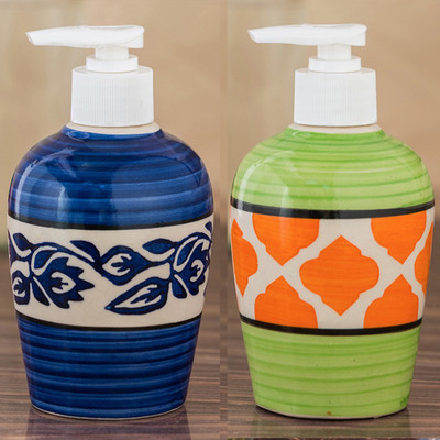 

Sforzi Ceramic soap dispenser combo 250 ml Lotion, Shampoo, Soap Dispenser(Multicolor)