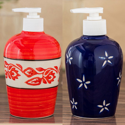 

Sforzi Ceramic soap dispenser combo 700 ml Lotion, Shampoo, Soap Dispenser(Multicolor)