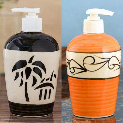 

Sforzi Ceramic soap dispenser combo 450 ml Lotion, Shampoo, Soap Dispenser(Multicolor)