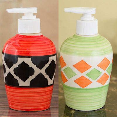 

Sforzi Ceramic soap dispenser combo 250 ml Lotion, Shampoo, Soap Dispenser(Multicolor)