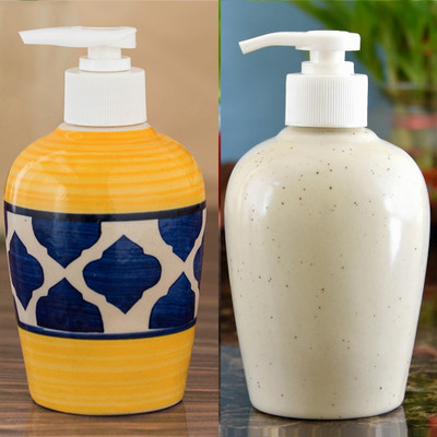 

Sforzi Ceramic soap dispenser combo 250 ml Lotion, Shampoo, Soap Dispenser(Multicolor)