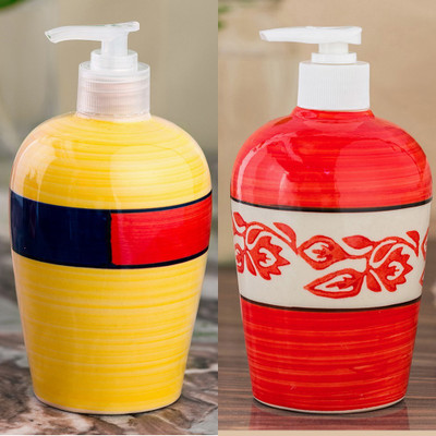 

Sforzi Ceramic soap dispenser combo 450 ml Lotion, Shampoo, Soap Dispenser(Multicolor)