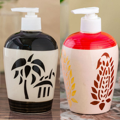 

Sforzi Ceramic soap dispenser combo 450 ml Lotion, Shampoo, Soap Dispenser(Multicolor)