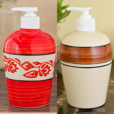 

Sforzi Ceramic soap dispenser combo 450 ml Lotion, Shampoo, Soap Dispenser(Multicolor)