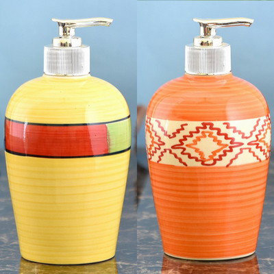 

Sforzi Ceramic soap dispenser combo 450 ml Lotion, Shampoo, Soap Dispenser(Multicolor)
