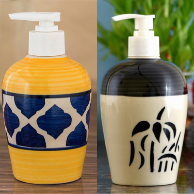 

Sforzi Ceramic soap dispenser combo 700 ml Lotion, Shampoo, Soap Dispenser(Multicolor)