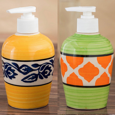 

Sforzi Ceramic soap dispenser combo 250 ml Lotion, Shampoo, Soap Dispenser(Multicolor)