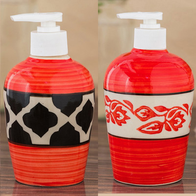 

Sforzi Ceramic soap dispenser combo 700 ml Lotion, Shampoo, Soap Dispenser(Multicolor)