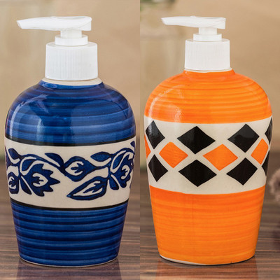 

Sforzi Ceramic soap dispenser combo 700 ml Lotion, Shampoo, Soap Dispenser(Multicolor)