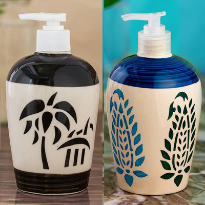 

Sforzi Ceramic soap dispenser combo 450 ml Lotion, Shampoo, Soap Dispenser(Multicolor)