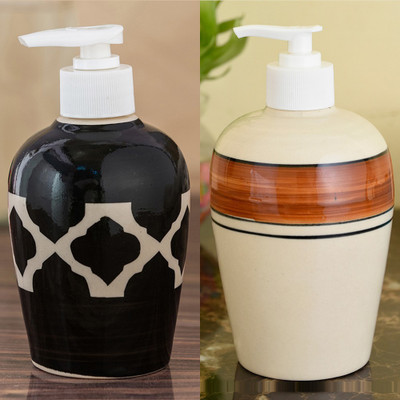 

Sforzi Ceramic soap dispenser combo 700 ml Lotion, Shampoo, Soap Dispenser(Multicolor)