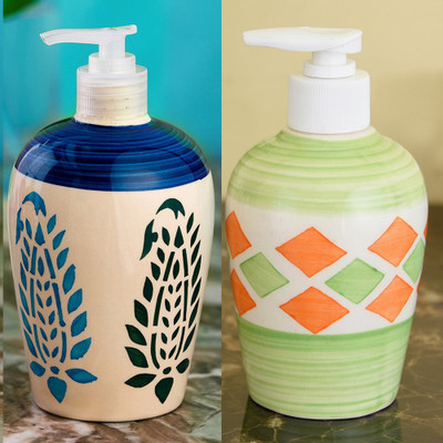 

Sforzi Ceramic soap dispenser combo 700 ml Lotion, Shampoo, Soap Dispenser(Multicolor)