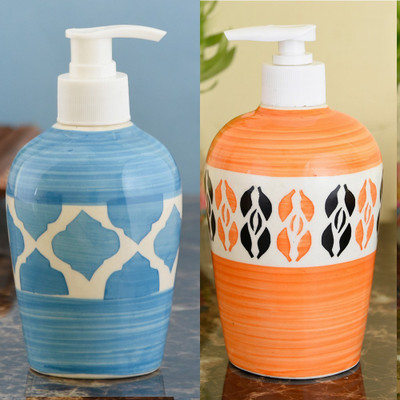 

Sforzi Ceramic soap dispenser combo 700 ml Lotion, Shampoo, Soap Dispenser(Multicolor)
