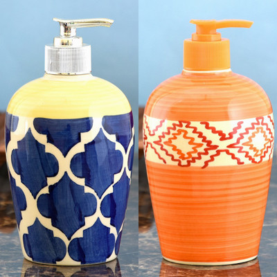 

Sforzi Ceramic soap dispenser combo 450 ml Lotion, Shampoo, Soap Dispenser(Multicolor)