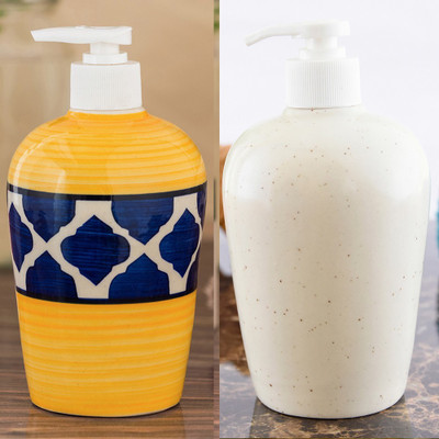 

Sforzi Ceramic soap dispenser combo 450 ml Lotion, Shampoo, Soap Dispenser(Multicolor)