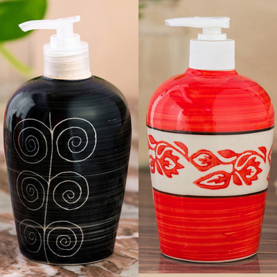 

Sforzi Ceramic soap dispenser combo 450 ml Lotion, Shampoo, Soap Dispenser(Multicolor)