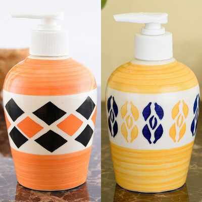

Sforzi Ceramic soap dispenser combo 250 ml Lotion, Shampoo, Soap Dispenser(Multicolor)