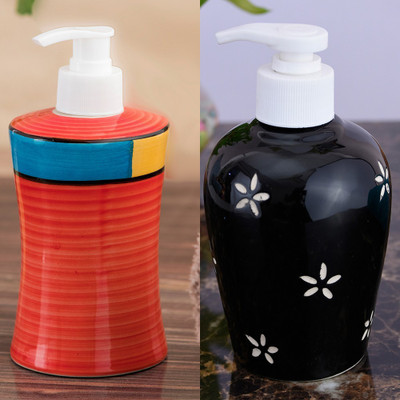 

Sforzi Ceramic soap dispenser combo 250 ml Lotion, Shampoo, Soap Dispenser(Multicolor)