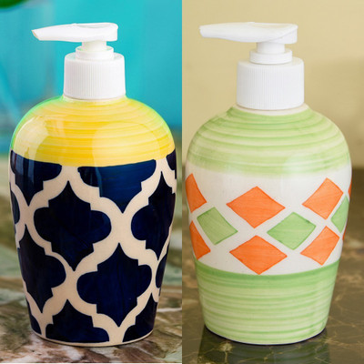 

Sforzi Ceramic soap dispenser combo 700 ml Lotion, Shampoo, Soap Dispenser(Multicolor)