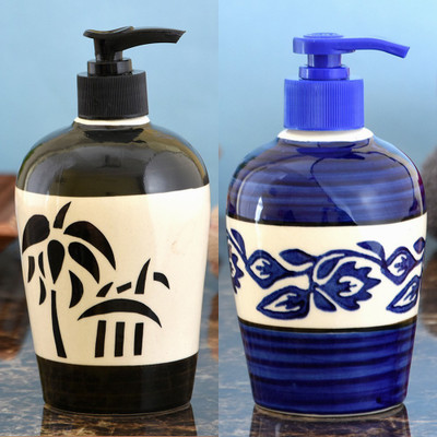 

Sforzi Ceramic soap dispenser combo 700 ml Lotion, Shampoo, Soap Dispenser(Multicolor)