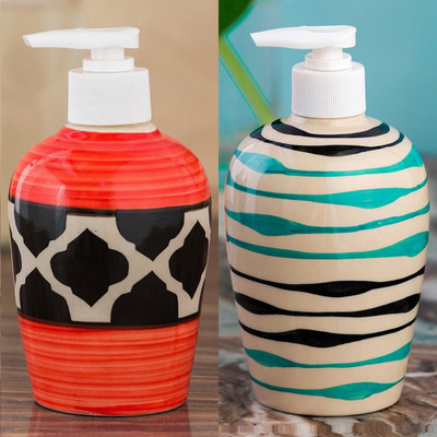 

Sforzi Ceramic soap dispenser combo 700 ml Lotion, Shampoo, Soap Dispenser(Multicolor)