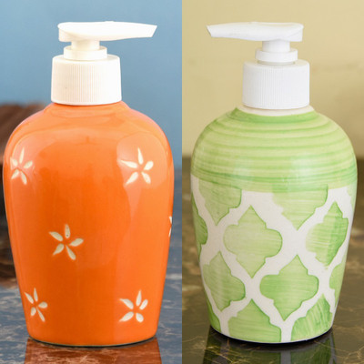 

Sforzi Ceramic soap dispenser combo 250 ml Lotion, Shampoo, Soap Dispenser(Multicolor)