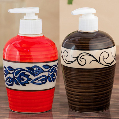 

Sforzi Ceramic soap dispenser combo 700 ml Lotion, Shampoo, Soap Dispenser(Multicolor)