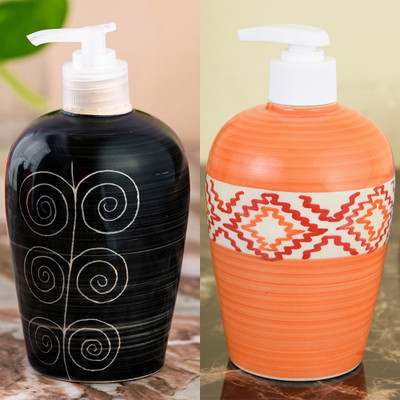 

Sforzi Ceramic soap dispenser combo 450 ml Lotion, Shampoo, Soap Dispenser(Multicolor)