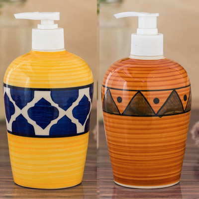 

Sforzi Ceramic soap dispenser combo 700 ml Lotion, Shampoo, Soap Dispenser(Multicolor)