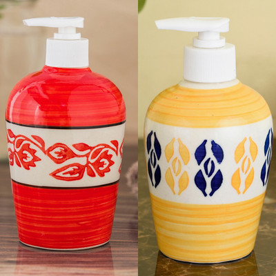 

Sforzi Ceramic soap dispenser combo 250 ml Lotion, Shampoo, Soap Dispenser(Multicolor)