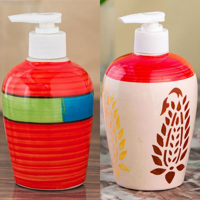 

Sforzi Ceramic soap dispenser combo 700 ml Lotion, Shampoo, Soap Dispenser(Multicolor)