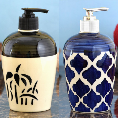 

Sforzi Ceramic soap dispenser combo 450 ml Lotion, Shampoo, Soap Dispenser(Multicolor)