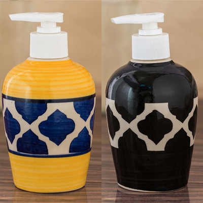 

Sforzi Ceramic soap dispenser combo 250 ml Lotion, Shampoo, Soap Dispenser(Multicolor)