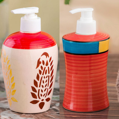 

Sforzi Ceramic soap dispenser combo 700 ml Lotion, Shampoo, Soap Dispenser(Multicolor)