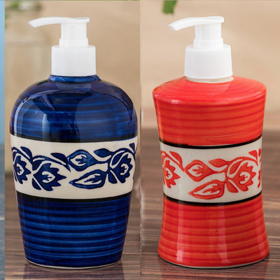 

Sforzi Ceramic soap dispenser combo 700 ml Lotion, Shampoo, Soap Dispenser(Multicolor)