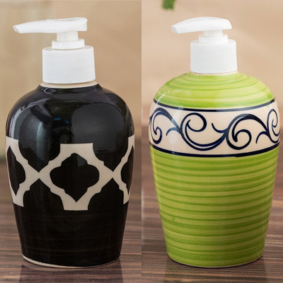 

Sforzi Ceramic soap dispenser combo 700 ml Lotion, Shampoo, Soap Dispenser(Multicolor)