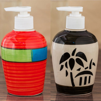 

Sforzi Ceramic soap dispenser combo 250 ml Lotion, Shampoo, Soap Dispenser(Multicolor)