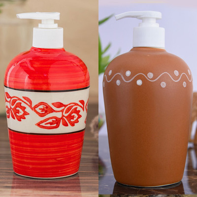 

Sforzi Ceramic soap dispenser combo 700 ml Lotion, Shampoo, Soap Dispenser(Multicolor)