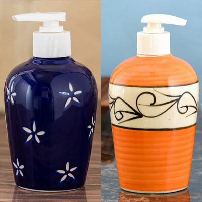 

Sforzi Ceramic soap dispenser combo 700 ml Lotion, Shampoo, Soap Dispenser(Multicolor)